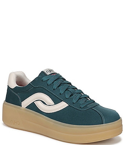 Ryka Women's Viv Max Suede Lace Up Platform Sneakers