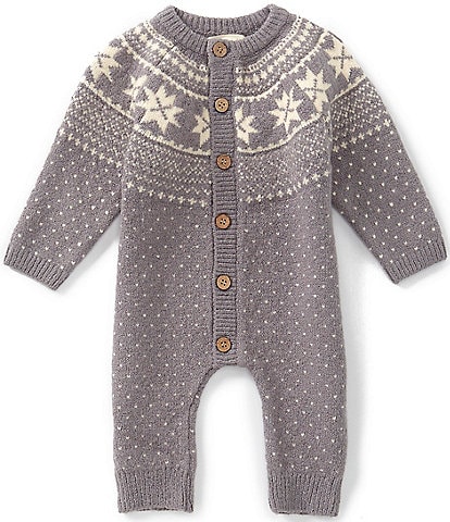  Baby Boys Fair Isle Slate Romper