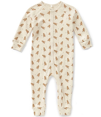 Rylee + Cru Baby Boys Organic Long John Gingerbread Romper