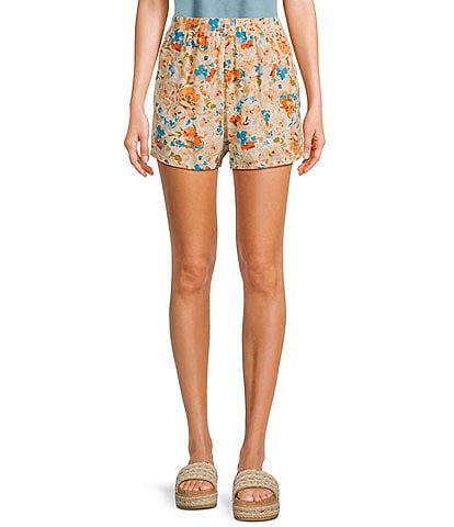 Sadie & Sage Flat Front Floral Printed Shorts