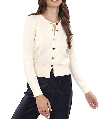 Sadie & Sage Heart Button Front Sweater