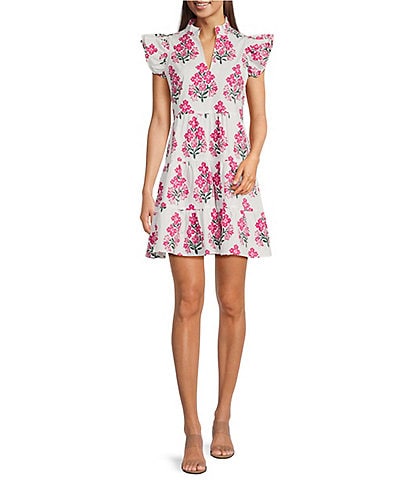 SAIL to SABLE x Amy Littleson McNitt The Vero Hibiscus Print Flare Tunic Dress