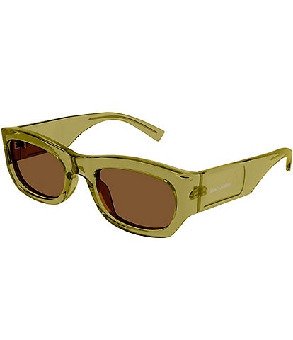 Saint Laurent Women's SL Logo 53mm Transparent Rectangle Sunglasses