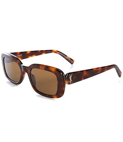 Saint Laurent Women's SL M130 Monogram Perle 53mm Havana Rectangle Sunglasses