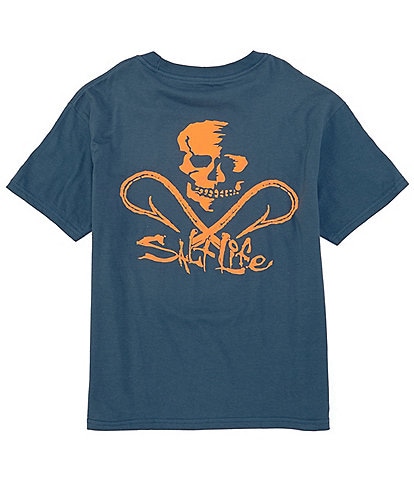 Salt Life Big Boys 6-16 Short-Sleeve Skull And Hooks Logo T-Shirt