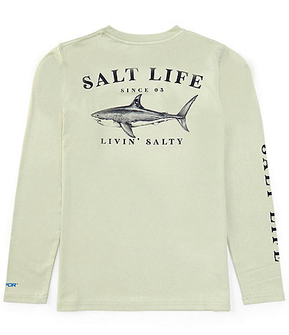 Salt Life Big Boys 8-20 Jaws of Steel Long Sleeve SLX Performance Graphic T-Shirt