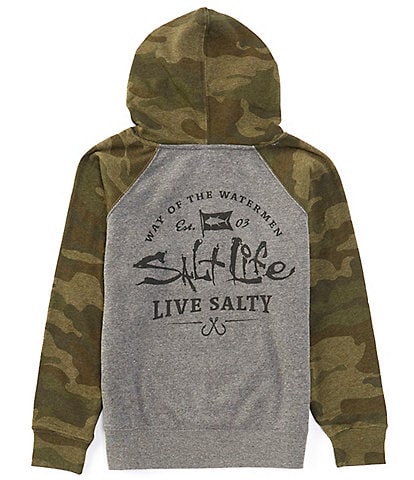 Salt Life Big Boys 8-20 Ragan Pullover Capture The Flag Graphic Hoodie