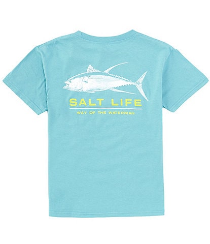 Salt Life Boys 8-20 Captain Fishy Long Sleeve - Youth, Grey, Large