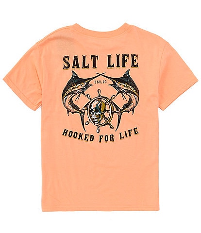 Salt Life Big Boys 8-20 Short Sleeve Hooked For Life Swordfish Graphic T-Shirt