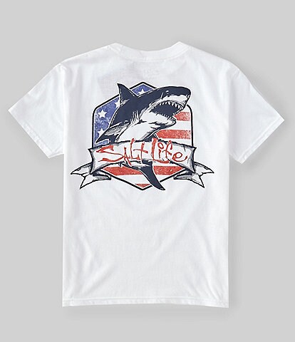 Salt Life Big Kids 6-16 Short-Sleeve Americana Shark Graphic Tee