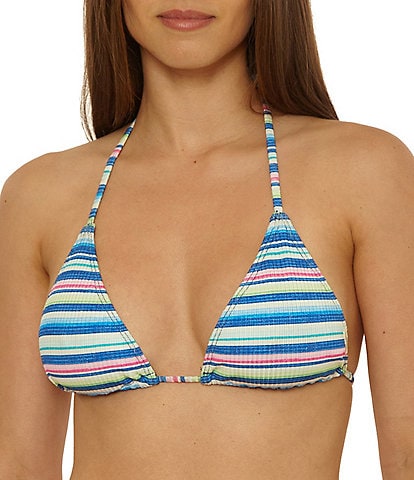  Elana Striped Triangle Swim Top