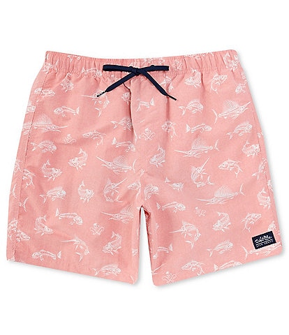 Salt Life Family Matching Fish N' Bones 18#double; Outseam Volley Short