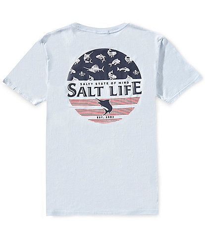 Salt Life Short Sleeve Salty Honor Bones Americana Heathered Graphic T-Shirt
