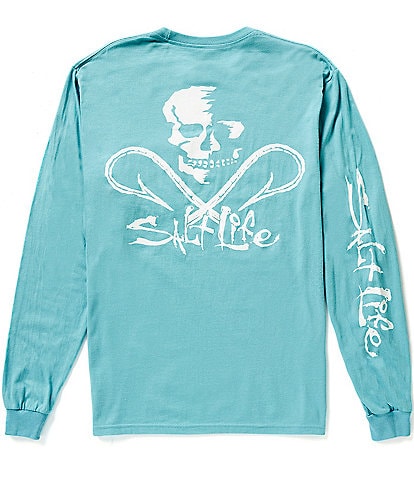 Salt Life Skull And Hooks Long Sleeve Graphic T-Shirt