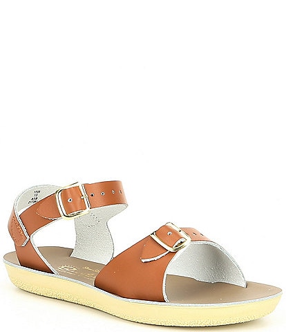 Saltwater Sandals by Hoy Girls' Sun-San Surfer Water Friendly Leather Alternative Closure Sandals (Youth)
