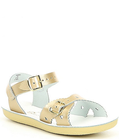 Saltwater Sandals by Hoy Girls' Sun-San Sweetheart Water Friendly Leather Sandals (Toddler)