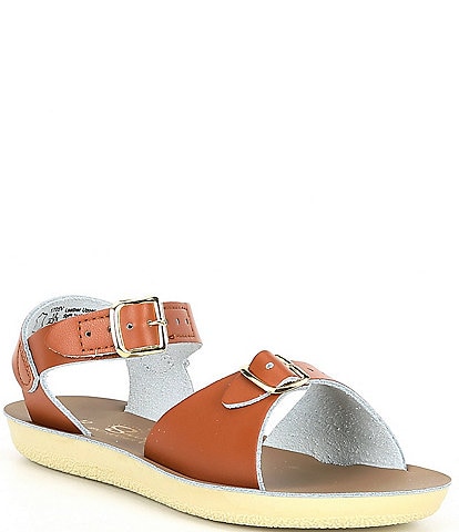 Saltwater Sandals by Hoy Girls' Surfer Water Friendly Leather Alternative Closure Sandals (Youth)