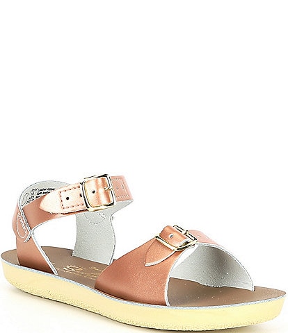 Saltwater Sandals by Hoy Girls' Surfer Water Friendly Leather Alternative Closure Sandals (Youth)