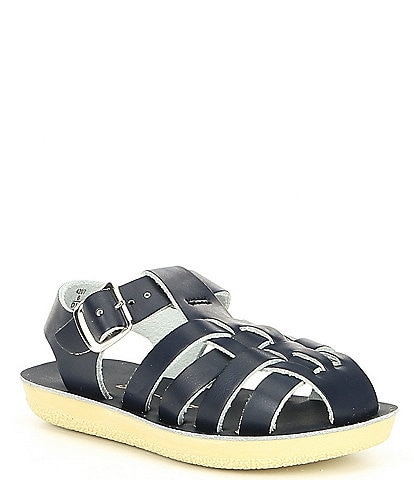 Saltwater Sandals by Hoy Kids' Sailor Water Friendly Leather Fisherman Sandal Crib Shoes (Infant)