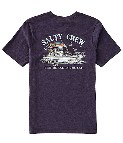 Salty Crew Big Boys 8-20 Short Sleeve #double;Find Refuge In The Sea#double; T-Shirt