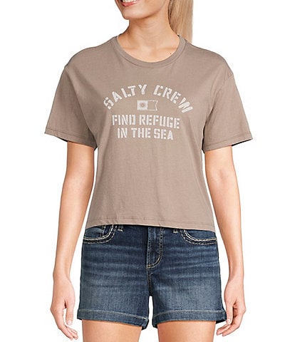 Salty Crew Boat Shop Short Sleeve Cropped T-Shirt