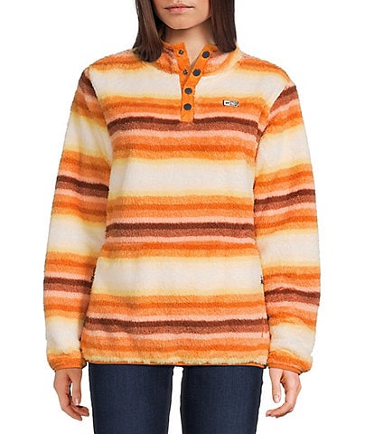Salty Crew Calm Seas Long Sleeve Sherpa Striped Pullover