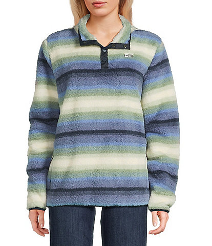 Salty Crew Calm Seas Long Sleeve Sherpa Striped Pullover