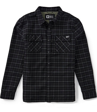 Salty Crew Long Sleeve Fathom Tech Yarn Dyed Plaid Twill Shacket