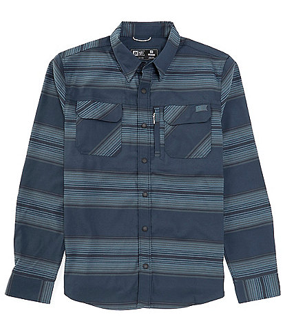 Salty Crew Long Sleeve Fathom Yarn-Dyed Striped Tech Flannel Woven Shirt