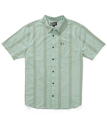 Salty Crew Striped Short Sleeve Woven Shirt
