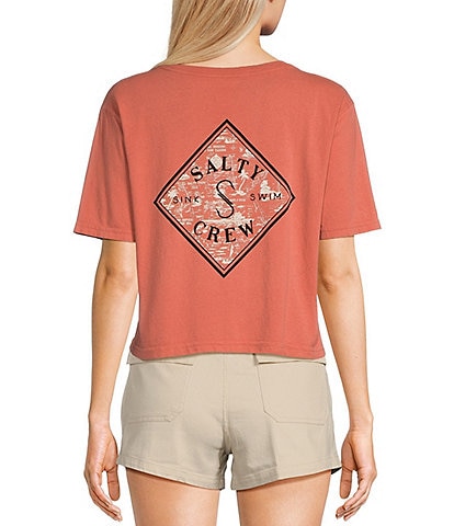 Salty Crew Tippet Fill Graphic Cropped T-Shirt