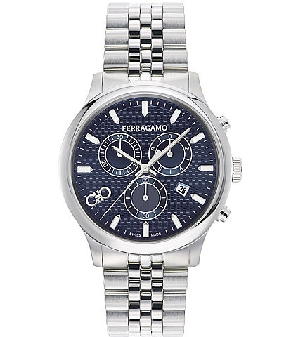Salvatore Ferragamo Men's Duo Chronograph Stainless Steel Bracelet Watch