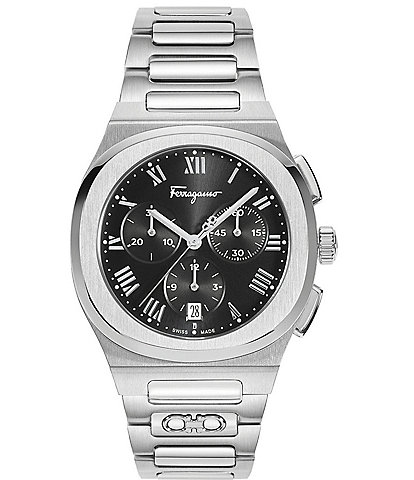 Salvatore Ferragamo Men's Ferragamo Elliptical Quartz Chronograph Stainless Steel Bracelet Watch