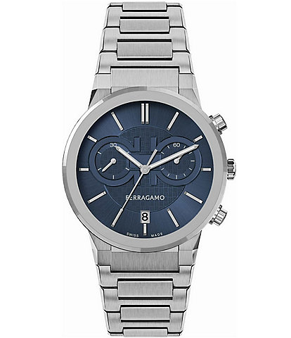 Salvatore Ferragamo Men's Ferragamo Sapphire Chrono Stainless Steel Watch