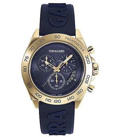 Salvatore Ferragamo Men's Ferragamo Urban Quartz Chronograph Blue Silicone Strap Watch