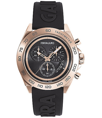 Salvatore Ferragamo Men's Urban Quartz Chronograph Black Silicone Strap Watch