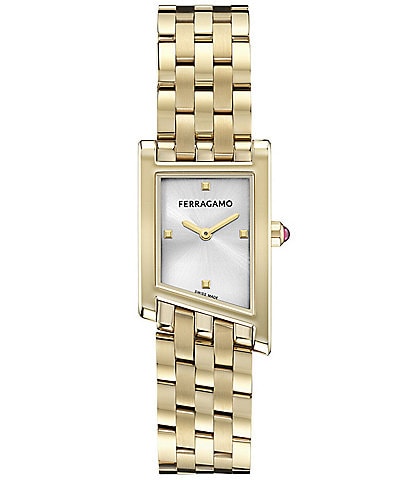 Salvatore Ferragamo Women's Ferragamo Asymetrique Quartz Analog Gold Tone Stainless Steel Bracelet Watch