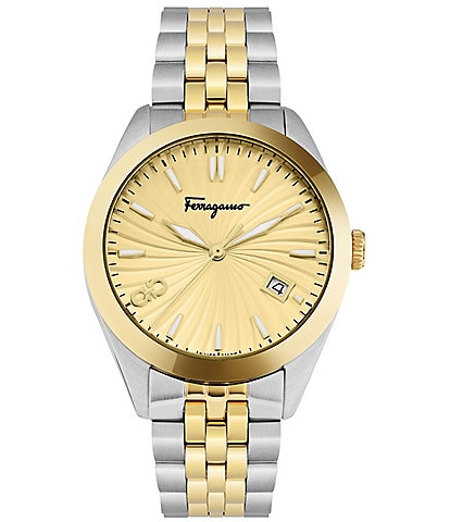 Salvatore Ferragamo Women's Ferragamo Classic Quartz Analog Gold Two Tone Stainless Steel Bracelet Watch