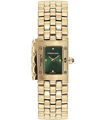 Salvatore Ferragamo Women's Secret Quartz Analog Gold Tone Stainless Steel Bracelet Watch