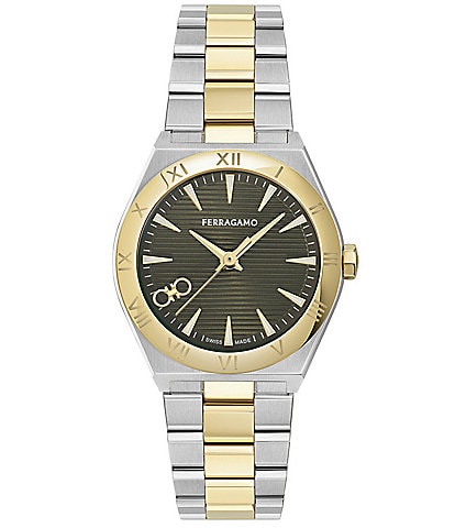 Salvatore Ferragamo Women's Vega Upper East Quartz Analog Two Tone Stainless Steel Bracelet Watch