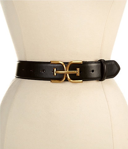 Sam Edelman 1.5#double; EE Leather Logo Belt