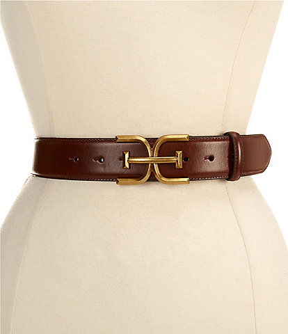 Sam Edelman 1.5#double; EE Leather Logo Belt