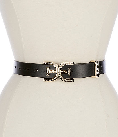 Sam Edelman 30mm Reversible Hammered Buckle Loop Belt