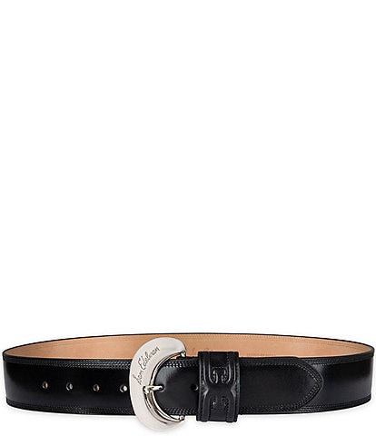 Sam Edelman 45mm Leather Organic Oversized Buckle Wide Belt