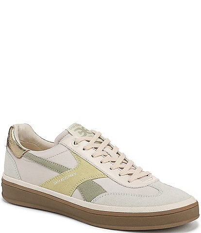 Sam Edelman Althea Fabric and Suede Lace Up Sneakers