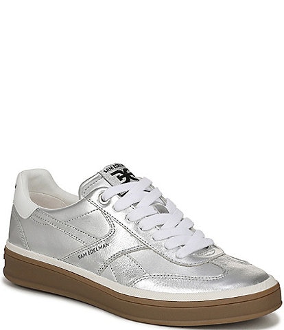 Sam Edelman Althea Metallic Leather Lace Up Sneakers