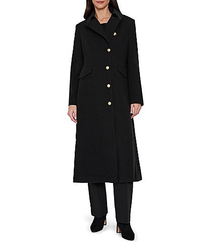 Sam Edelman Asymmetrical Button Off Point Collar Button Front Walker Coat