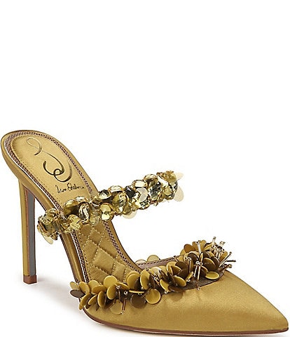 Sam Edelman Athena Satin Embellished Strap Dress Mules