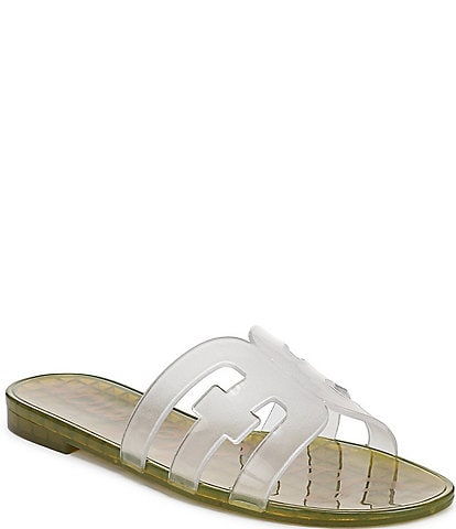 Sam Edelman Bay Clear Jelly Double E Signature Logo Slide Sandals