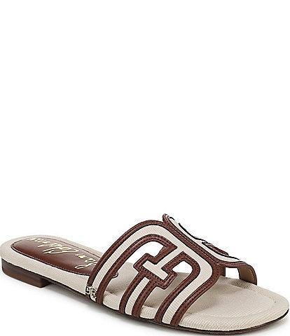 Sam Edelman Bay Color Block Canvas Double E Logo Slide Sandals